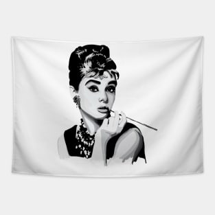 Hepburn black and white Tapestry