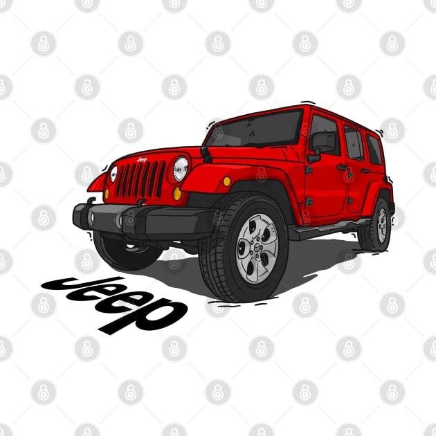 Jeep Wrangler - Red by 4x4 Sketch