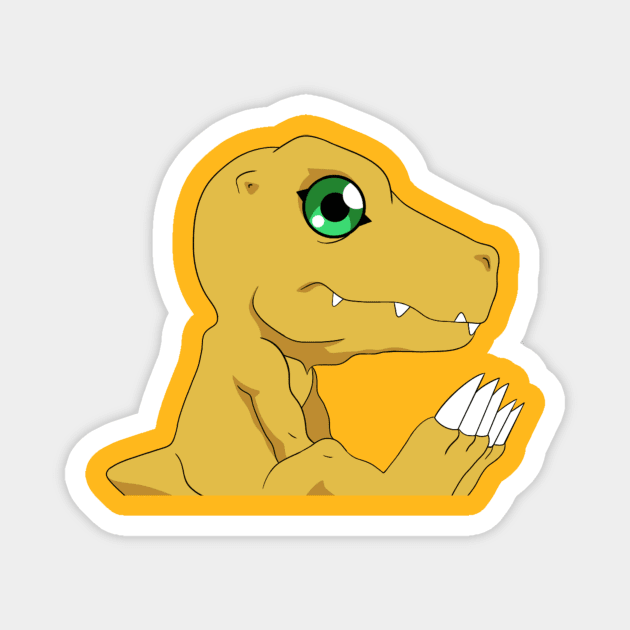 Sitting Agumon Magnet by MEArtworks