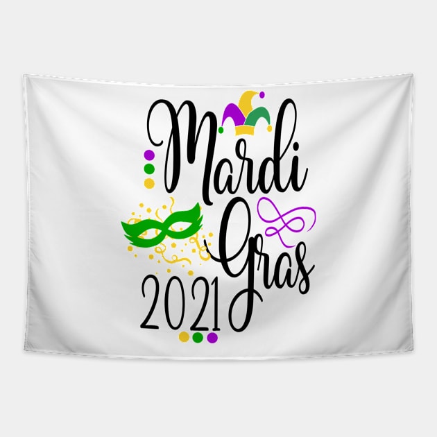 Mardi Gras 2021 Design for Men Women Kids Tapestry by JPDesigns