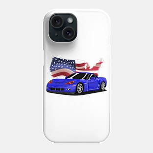 Corvette Z06 flag USA Phone Case