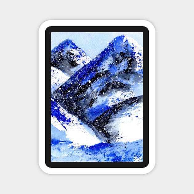 Abstract Watercolor Mountains Magnet by Sandraartist