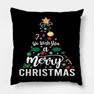 We Wish You a Merry Christmas Cute Xmas Pajama Family Group. Pillow