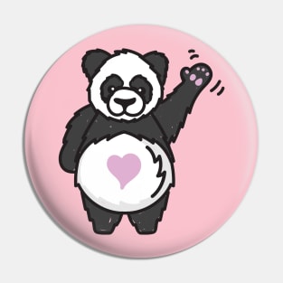 Hello Giant Panda Heart Pin