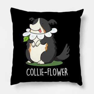 Collieflower Cute Collie Dog Pun Pillow