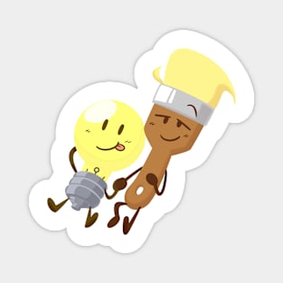 Lightbulb x Paintbrush (Inanimate Insanity) Magnet