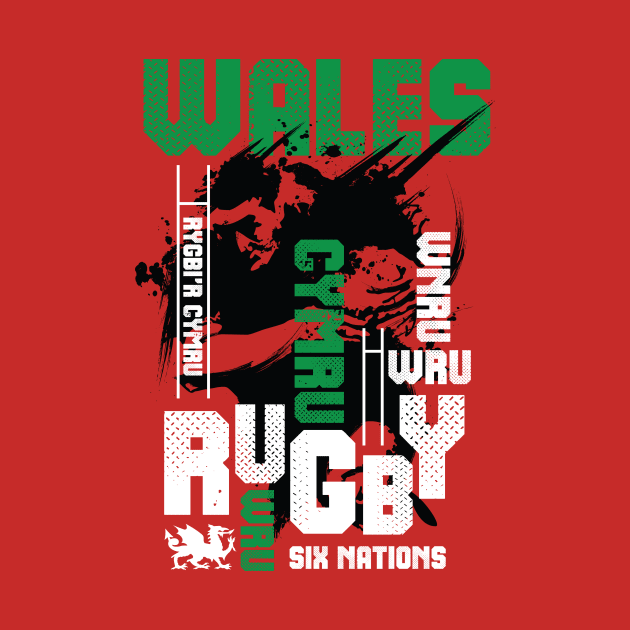 Wales Rugby Dragon 6 Nations Welsh Rugby CYMRU by CGD