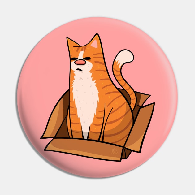 Ginger Cat in a Box Pin by KPrimeArt