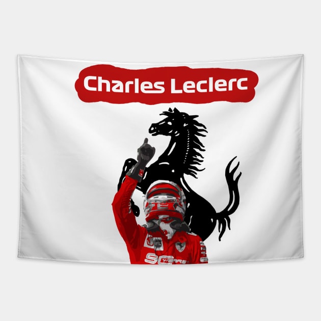 Charles Leclerc Ferrari Design Tapestry by Style Unleashed