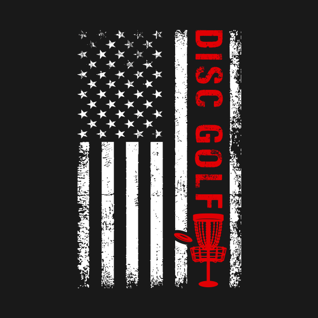 Funny Disc Golf Player USA American Flag by Visual Vibes