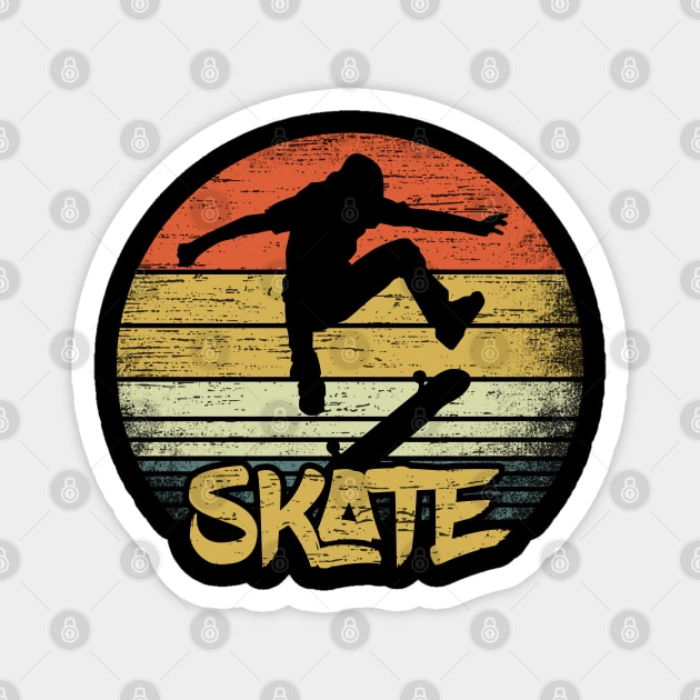 Vintage Skate Skateboard Skateboarding Cloathing Kickflip Ollie Magnet by RK Design