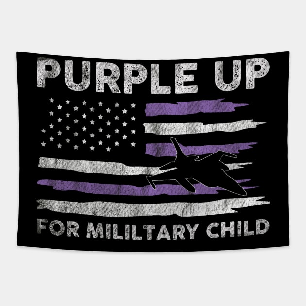 Purple Up For Military Kids Military Child Month Tapestry by Zimmermanr Liame