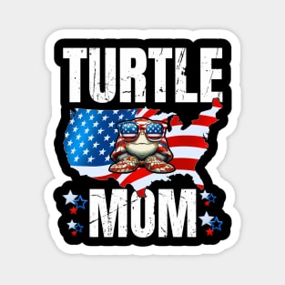 Kawaii Turtle Mom Usa Flag Funny Mama Mothers Day 4Th Of July Magnet