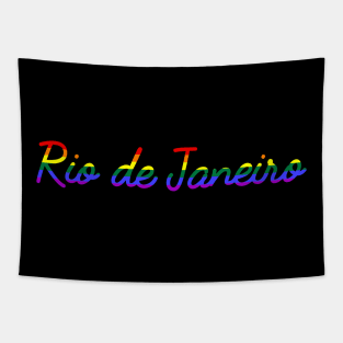 Rio de Janeiro LBGT Pride Parade Rainbow Flag Tapestry