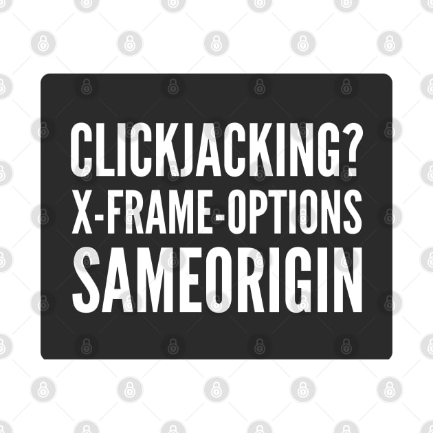 Secure Coding Clickjacking X-Frame-Options SAMEORIGIN Black Background by FSEstyle