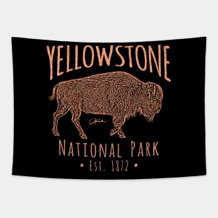 Yellowstone National Park Walking Bison Tapestry