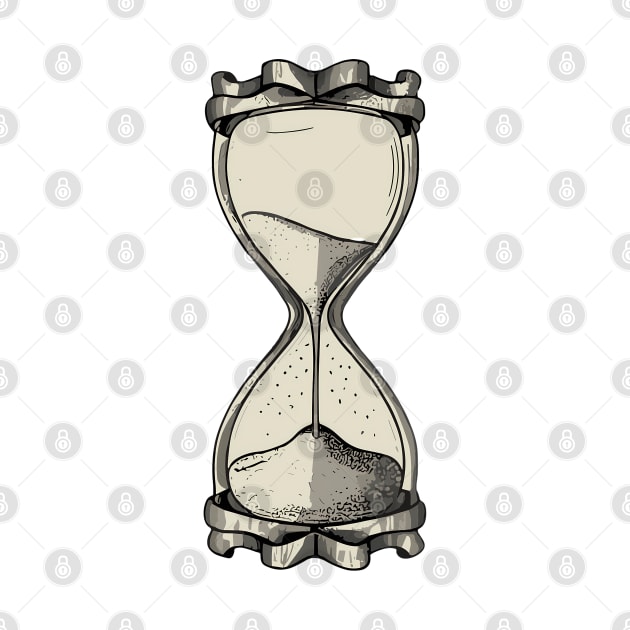 Line art of an antique hourglass by design/you/love