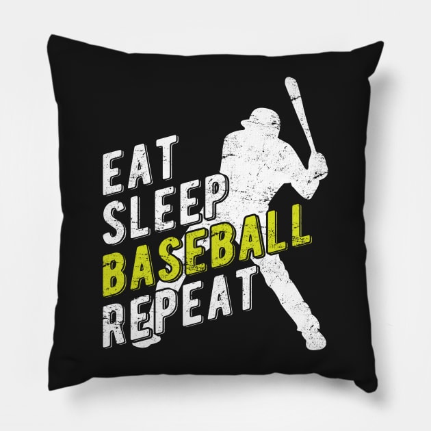 Eat Sleep Baseball Repeat Pillow by themerchnetwork
