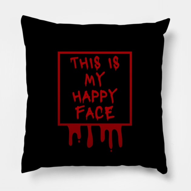 This is my face, Sad, Happy face, Wednesday, text Pillow by Mika Design