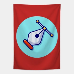 Pen Tool Cartoon Vector Icon Illustration Tapestry