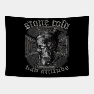 Stone cold skull bad attitude Tapestry