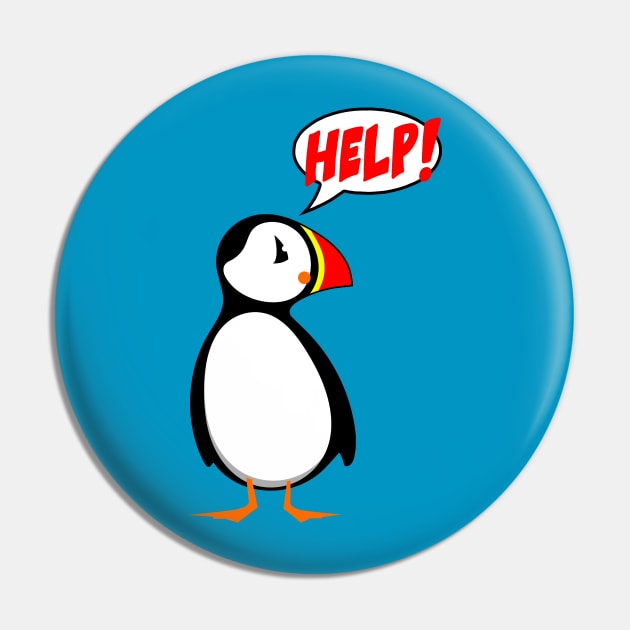 HELP THE PUFFIN Pin by KIMIDIGI