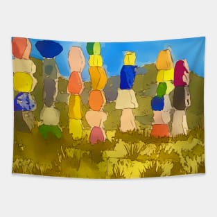 Seven Magic Mountains outside Las Vegas Nevada - WelshDesigns Tapestry