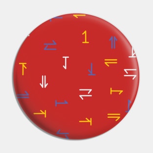 Mouse cursor icon with patterns up down left right white red blue yellow tones Pin