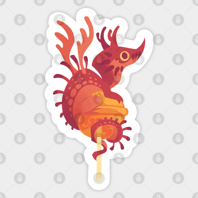 Dragonpop alebrije cherry orange - Dragon - Sticker