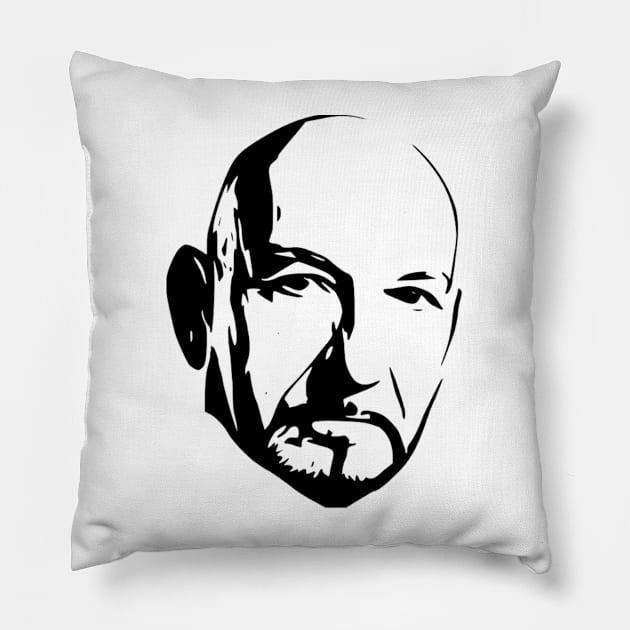 Ben Kingsley Stencil Artwork Pillow by MarkRame