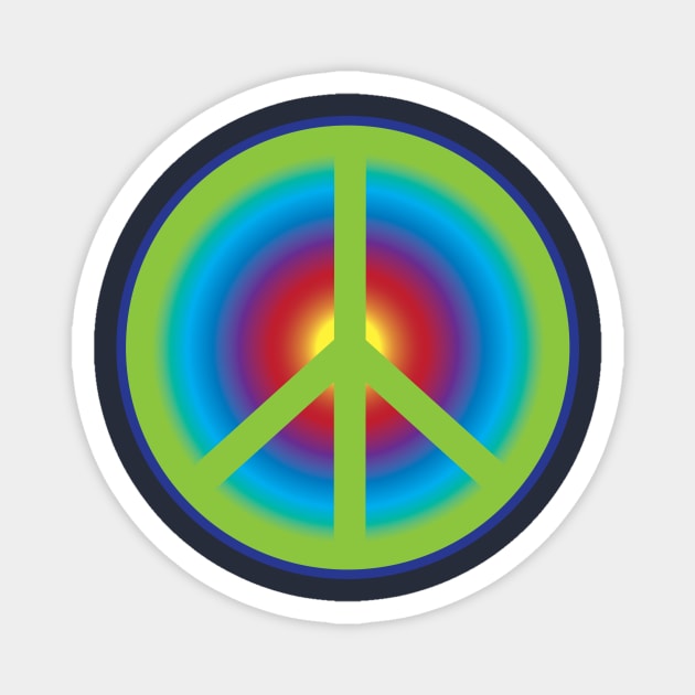 Rainbow Peace Magnet by Bits