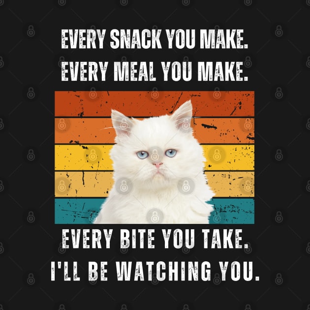 Every snack you make. Persian cat retro design by hexchen09