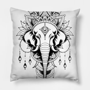 Thai Elephant Tattoo 2: Thai Sak Yant Chang Erawan (Elephant) Tattoo Design Pillow