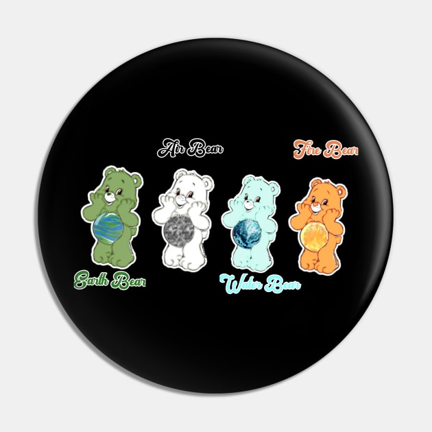 Zodiac Element Bears Pin by Lewd Crude Never Rude