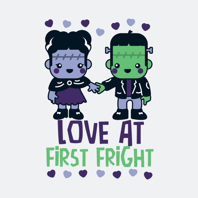 Kawaii Frankenstein's Monster and Bride of Frankenstein // Love at First Fright by SLAG_Creative