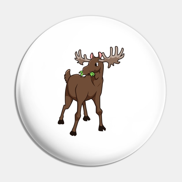 Kawaii Moose Pin by Modern Medieval Design