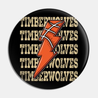 Funny Sports Timberwolves Proud Name Basketball Classic Pin