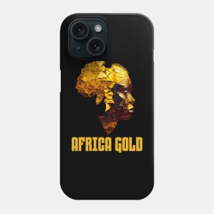 African Woman Shaped With Golden Map Of Africa Phone Case