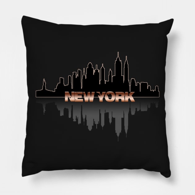 new york skyline Pillow by hottehue