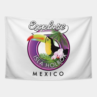 Isla Holbox Mexico travel patch. Tapestry