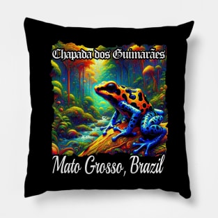 Brazil Jungle Poison Dart Frog Artistic Psychelic Pillow