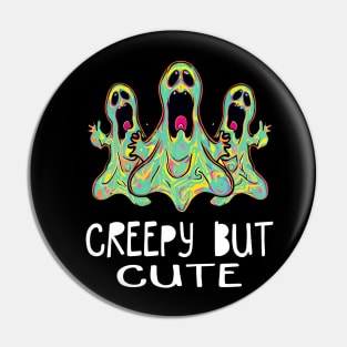 Halloween Screaming Ghost Creepy But Cute Haunted Terror Emporium Apparel Pin