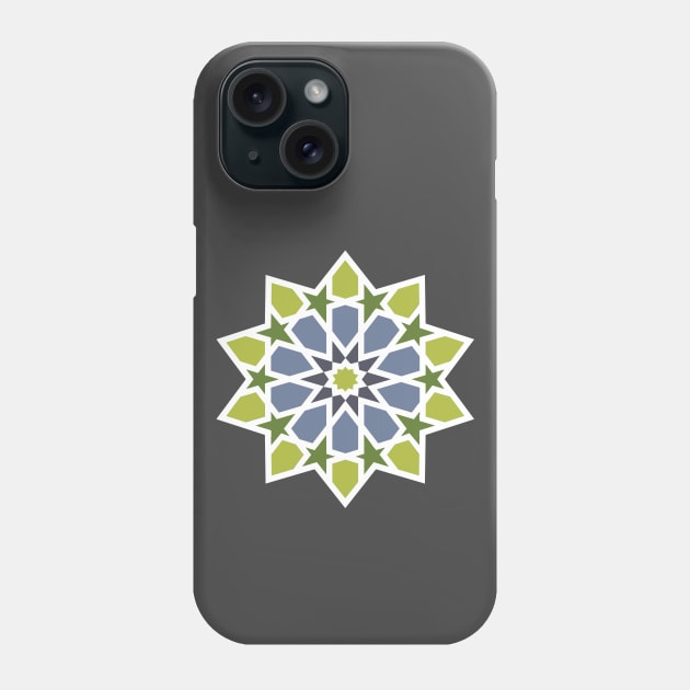 Green Star Arabic Tiles Phone Case by Tiro1Linea