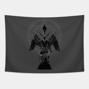 Baphomet Black and white Tapestry