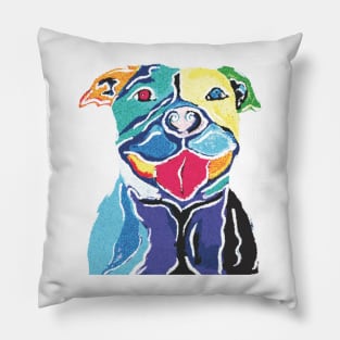 Smiling Happy Pitbull Pillow