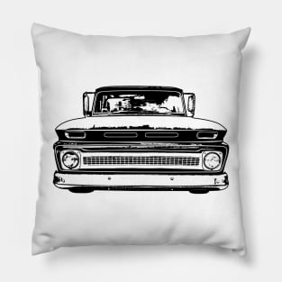 1966 Chevy C10 Sketch Art Pillow