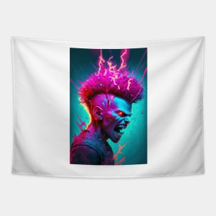 Anger in Neon wall art Tapestry