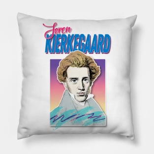 Søren Kierkegaard -  80s Styled Retro Nostalgia Graphic Design Pillow