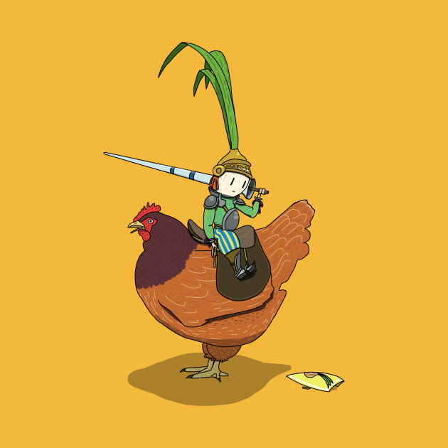 Spring Onion Knight Upon Henny Penny by Gordon Motsinger