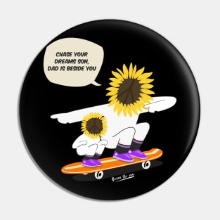 father and son (skateboard) Pin